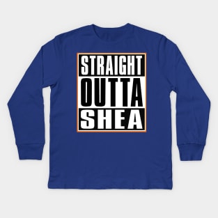 Straight Outta Shea Stadium Kids Long Sleeve T-Shirt